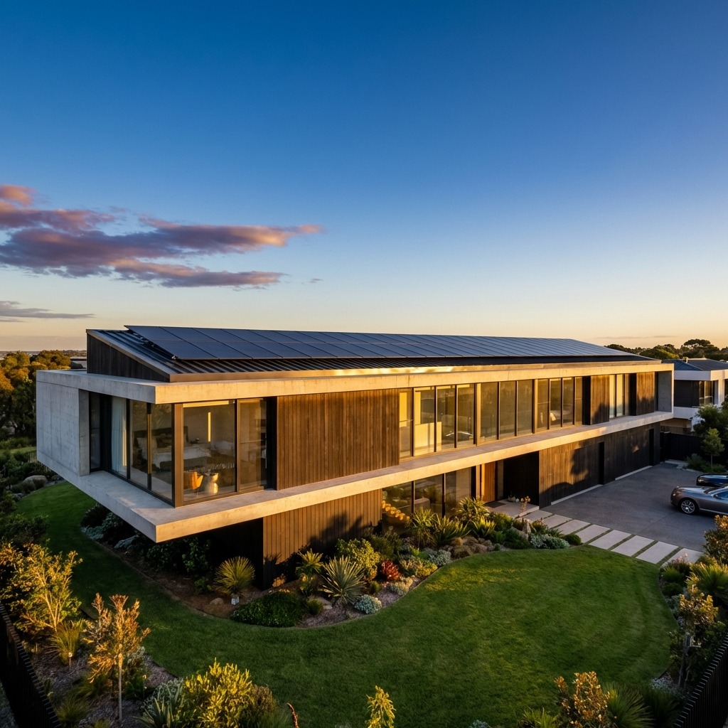 Casa de lujo con paneles solares